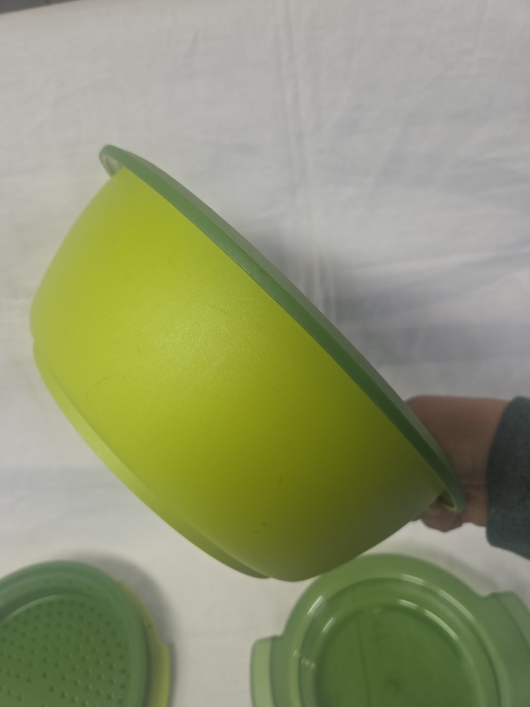Tupperware Smart Steamer 4 Piece Set Green Microwave Steaming System