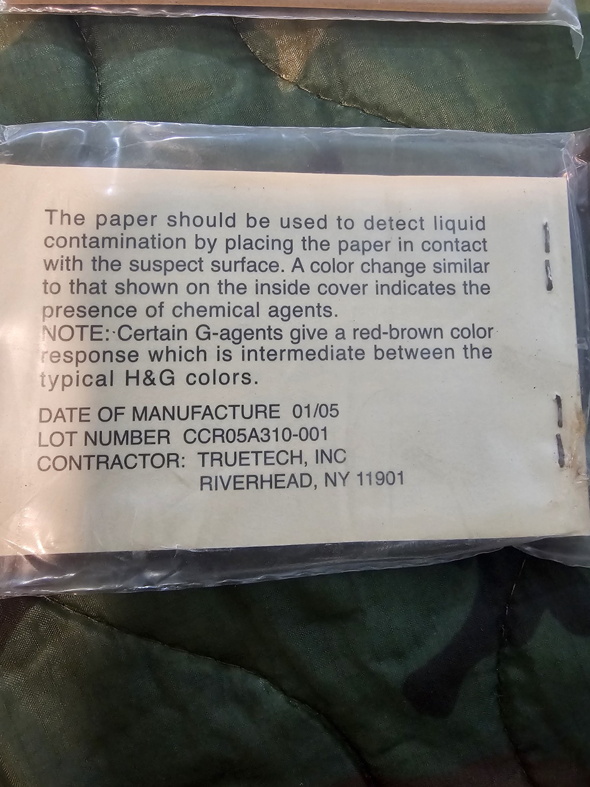 4 M8 Chemical Agent Detector (CAD) Paper Booklets of 25 Sheets Ea NEW