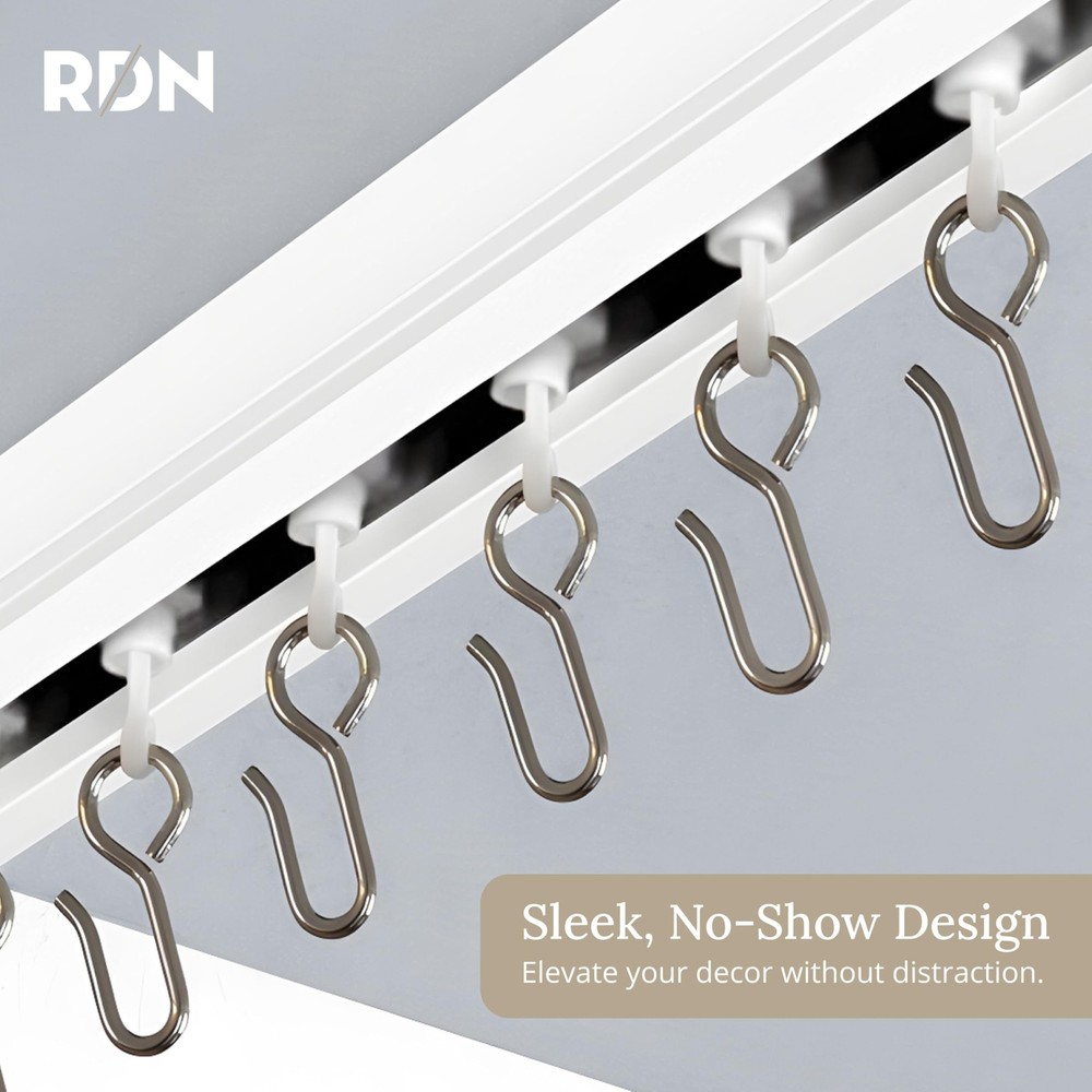 Curtain Track Hooks 20 Pack - Durable Ceiling Track Roller Hooks for Curtains...