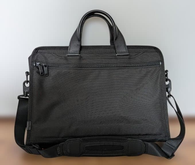 TUMI Black Briefcase Laptop Bag with Adjustable Strap Used
