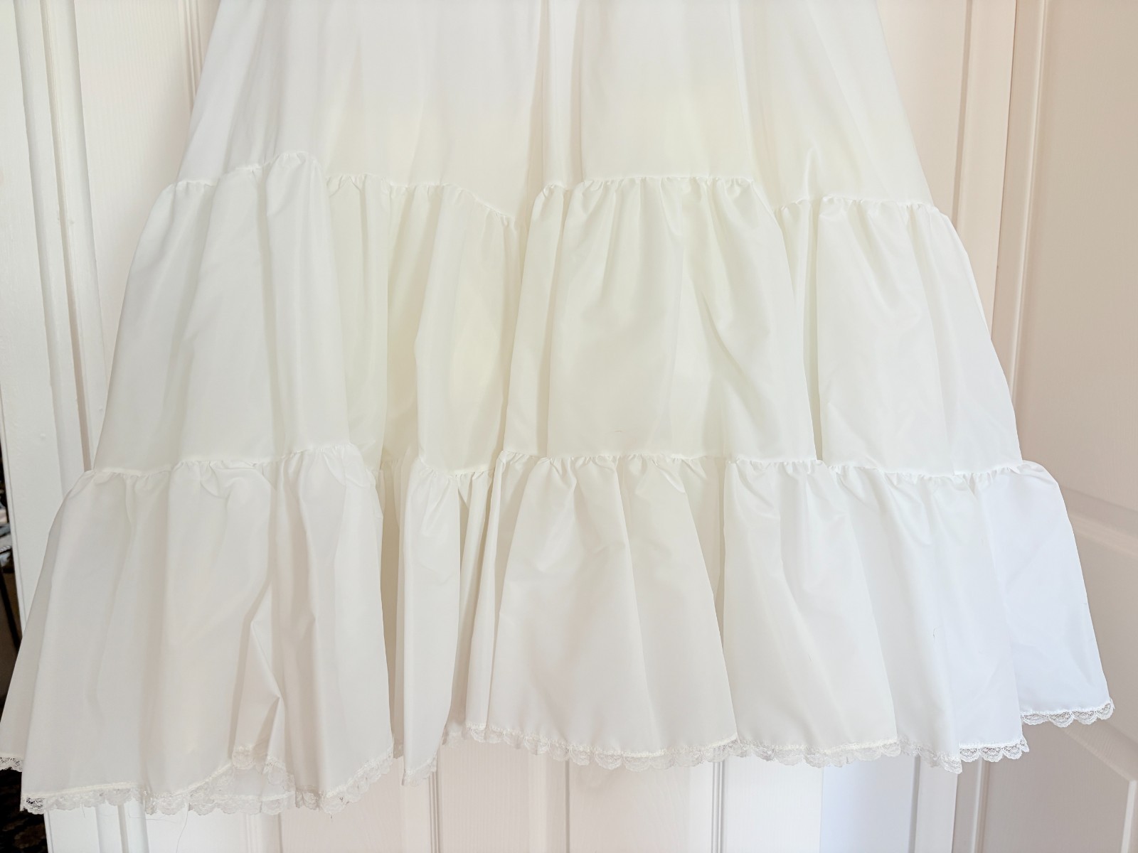 MERRY MODEL ~ Wedding Dress Petticoat Slip White Full ~ Large, 34" waist