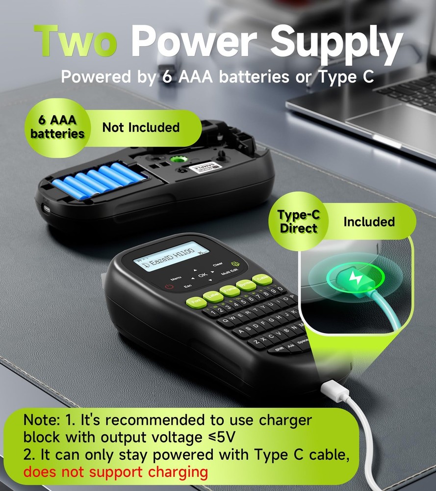 Label Maker Machine with-Tape, Cable Label Maker Waterproof-Labels, Handheld ...