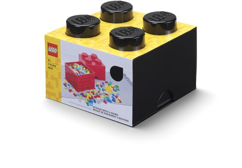 LEGO Storage Brick with 4 Knobs - Black [New Toy] Black, Brick