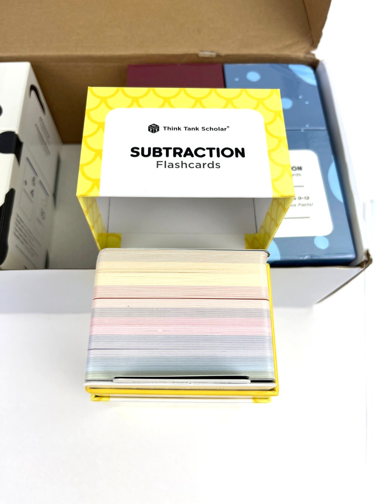 Think Tank Scholar 681 Math Flash Cards Complete Set Add Sub Mult Div EUC