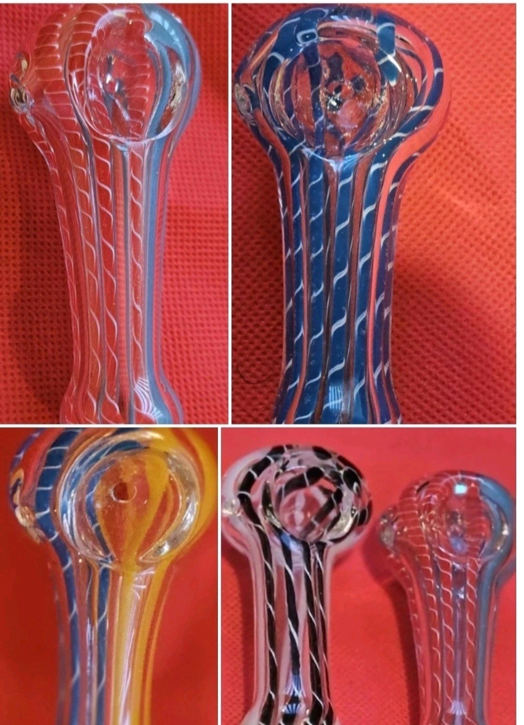 4 Pack 3 To 4" NCHTobacco Smoking THICK HEAVY Glass Hand Pipe