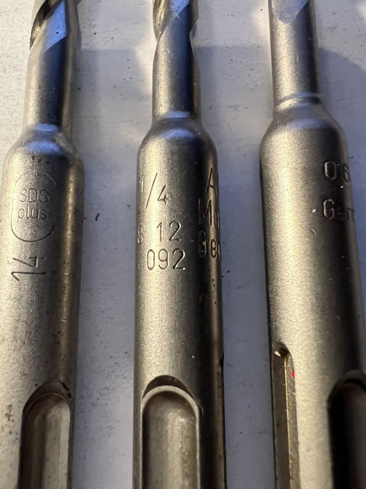 3 - SDS Plus Masonry Drill Bits 1/4”X 4”