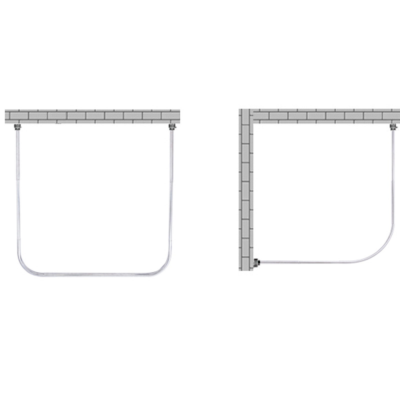 Stainless Steel Shower Curtain Rod 80-130 Cm with 9.8ft*6.6ft Curtain