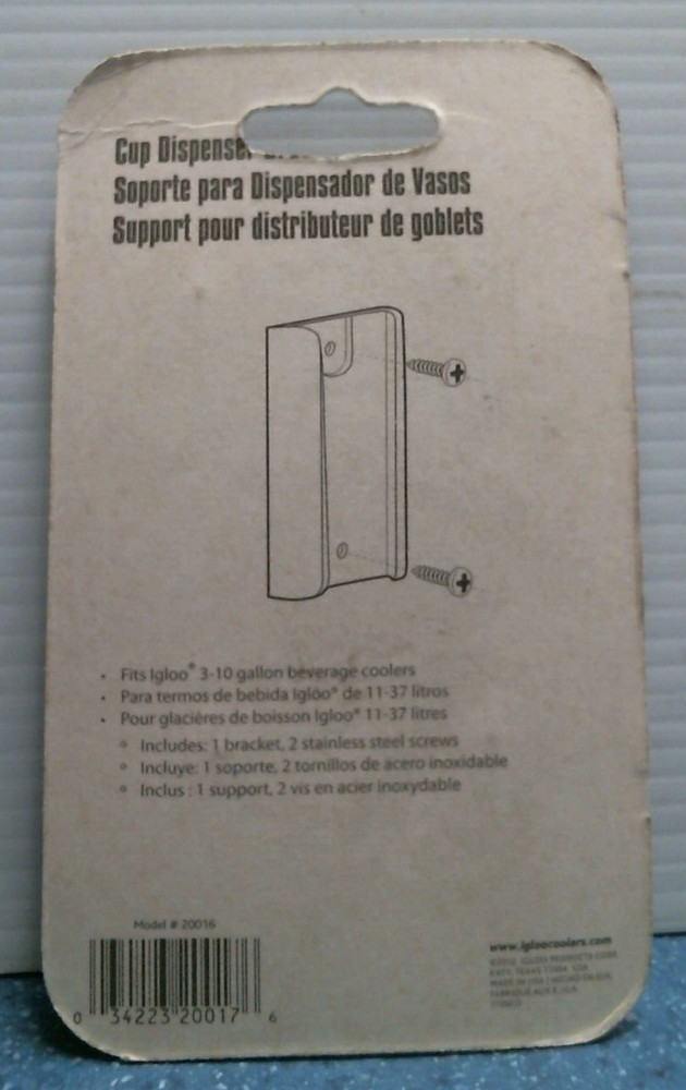 Igloo Cup Dispenser Bracket, White (20016) FS