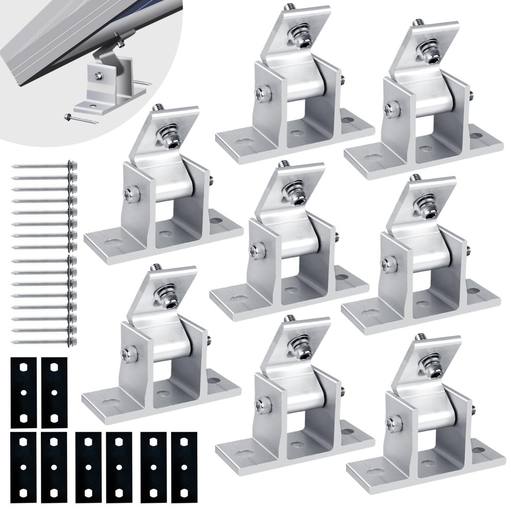 Solar Panel Mounting Brackets, 8PCS Adjustable RV Solar Panel Mount, Tilt Ang...