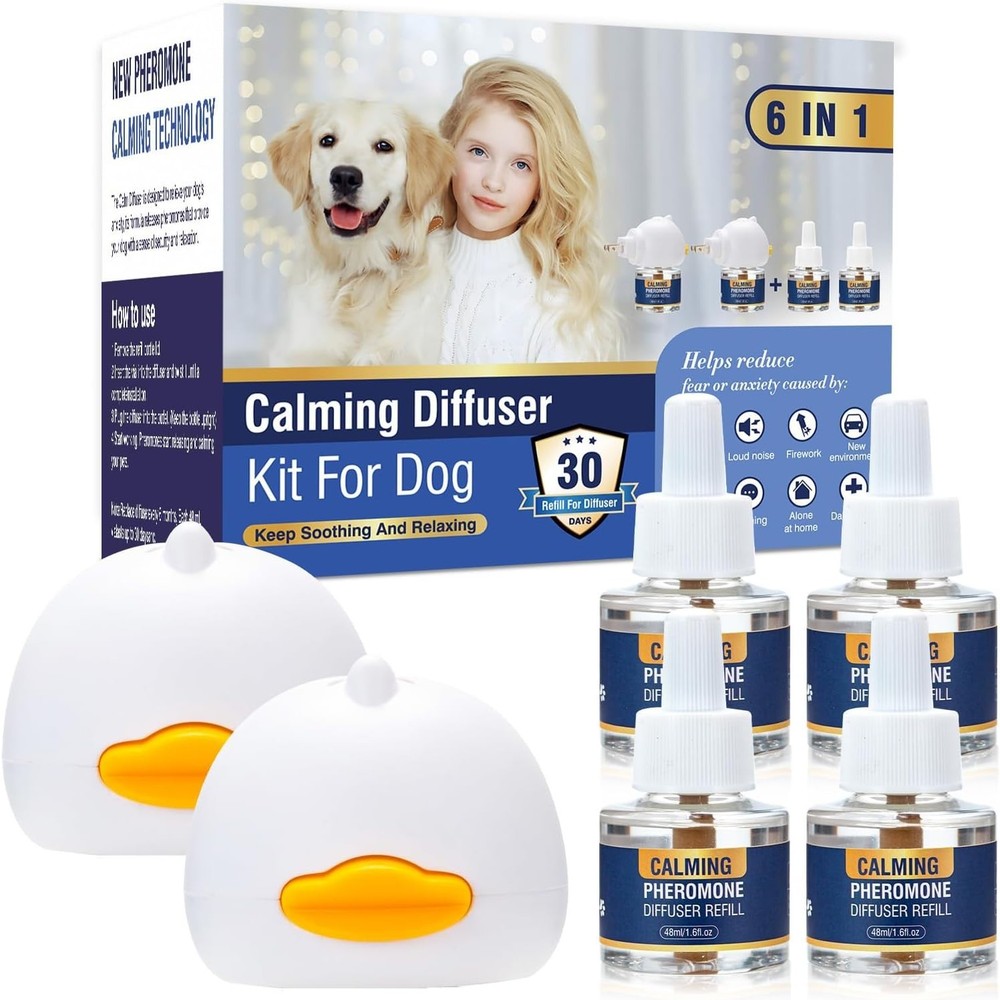 Dog Calming Pheromones Diffuser 6 in 1 Kit Appeasing Pheromone Diffuser to Calm