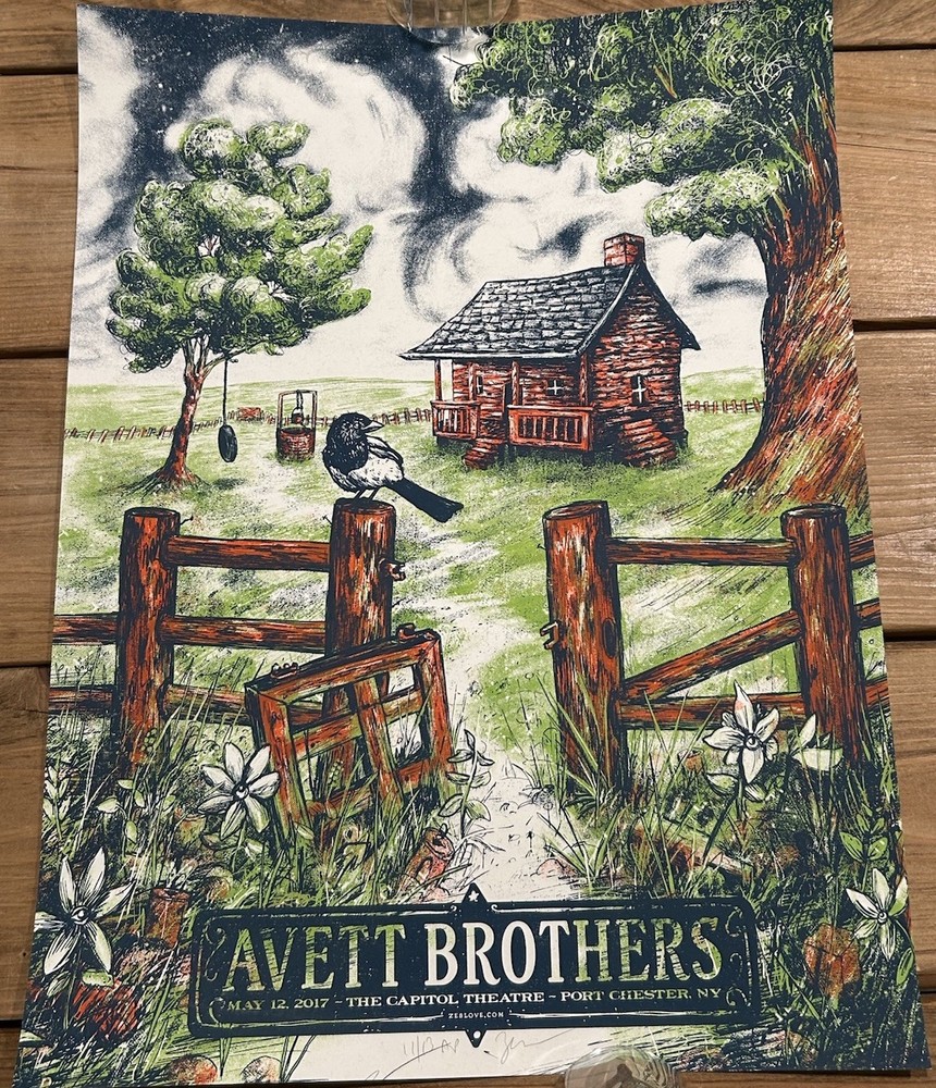 The Avett Brothers Poster 2017 Port Chester NY AP Signed Numbered #11/13 Rare