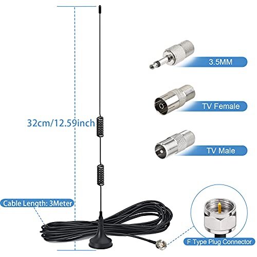 FM Radio Antenna Magnetic Base Radio Bluetooth Stereo Audio Video Receiver