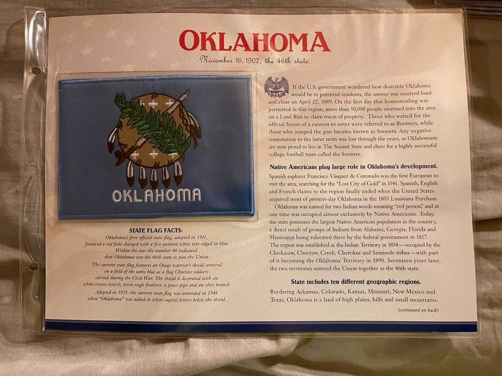 WILLABEE & WARD FLAG PATCH PANE **** OKLAHOMA
