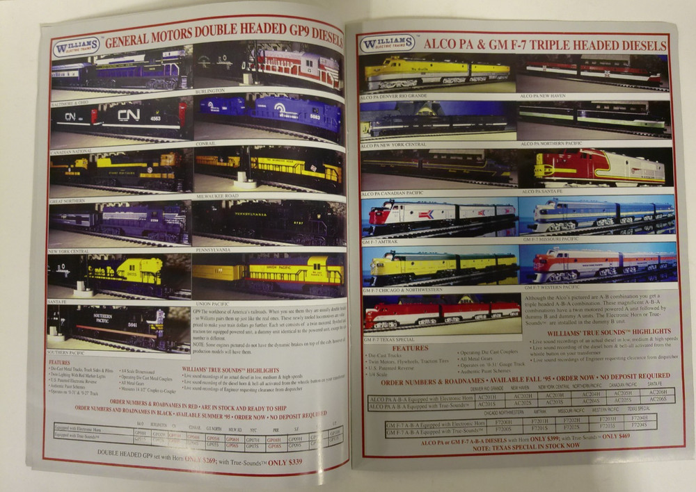 WILLIAMS ELETRIC TRAINS 1995 CATALOG