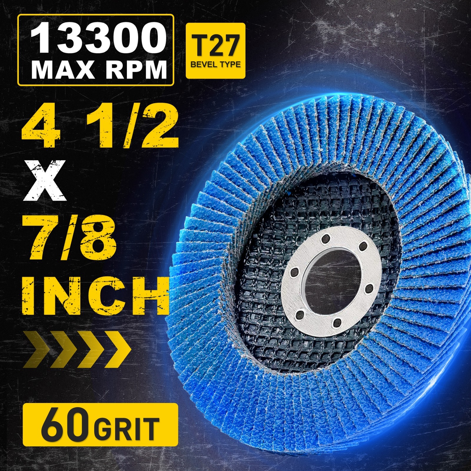 40+8Pcs Flap Discs 4-1/2"60 Grit Zirconia T27 Angle Grinder Sanding Disc 4.5inch