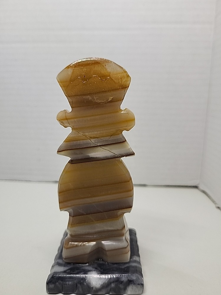 Onyx Marble Aztec Carved Stone 5"×2"×2"