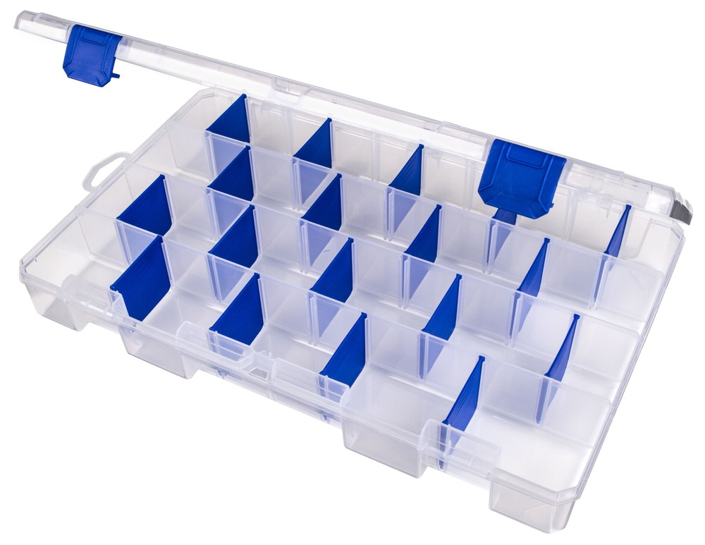 FISHING TACKLE BOX Large, Clear Plastic