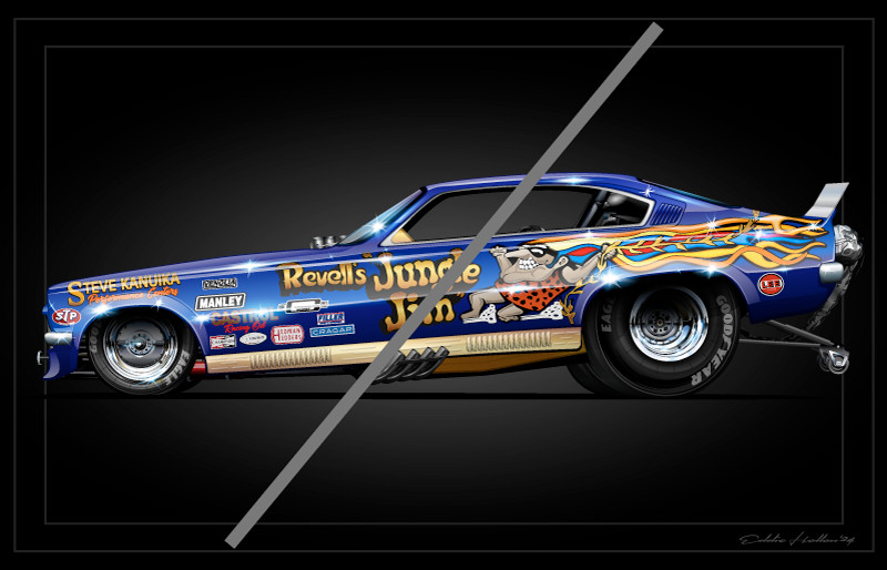 Jungle Jim Lieberman's 74 Vega Funny Car 28X18" Poster (Ships Free) FC021