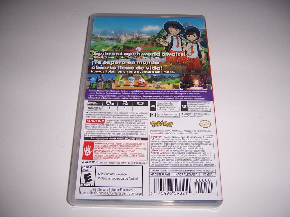 Authentic Replacement Case ONLY - Pokemon Scarlet - Nintendo Switch Box
