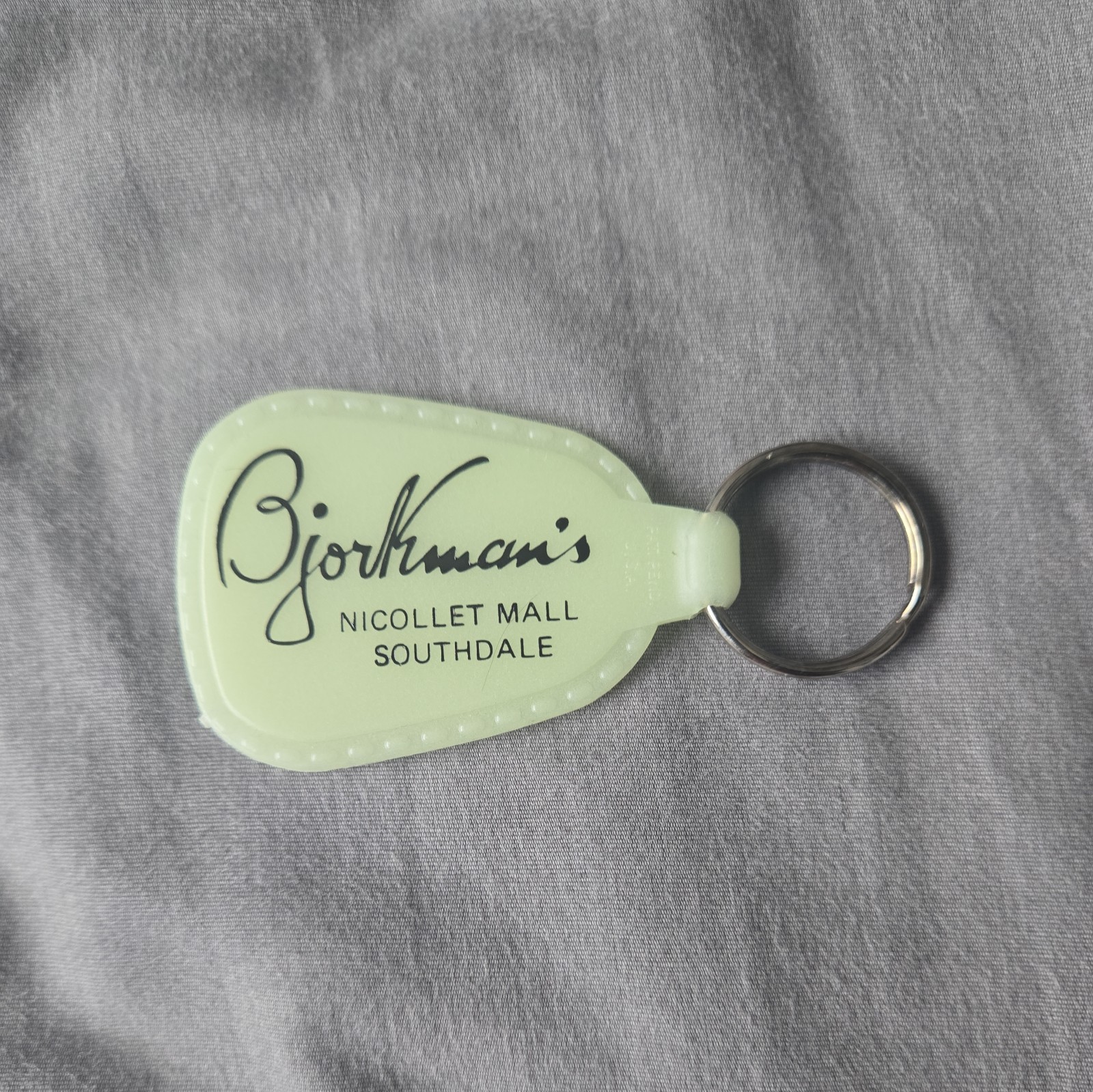Vintage Bjorkman's Nicollet Mall Southdale Minneapolis Mn Advertising Keychain