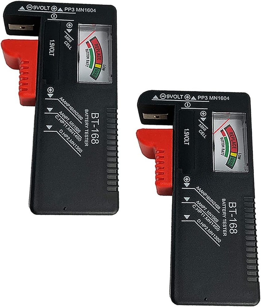 Lightweight Battery Tester - Universal Compatibility for All Sizes - 2 Pack