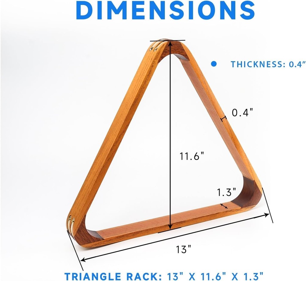 Solid Wood Billiard Racks - 8-Ball Triangle & 9-Ball Diamond Style