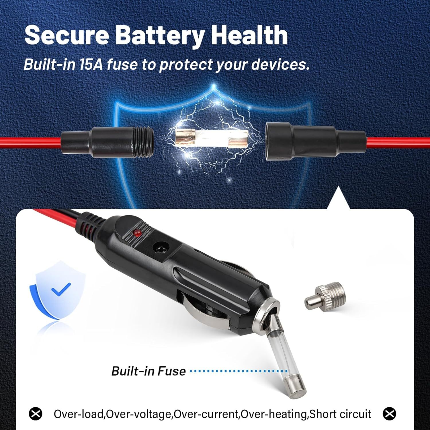 2x Radio Power Cord Cable with 12V Cigarette Lighter Plug For Midland Galaxy