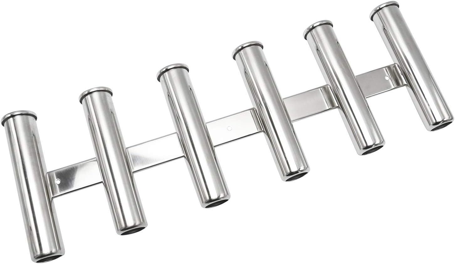 6 Tubes Boat Rod Holder Stainless Steel Boat Fishing Rod Rack for Yacht/Truck RV