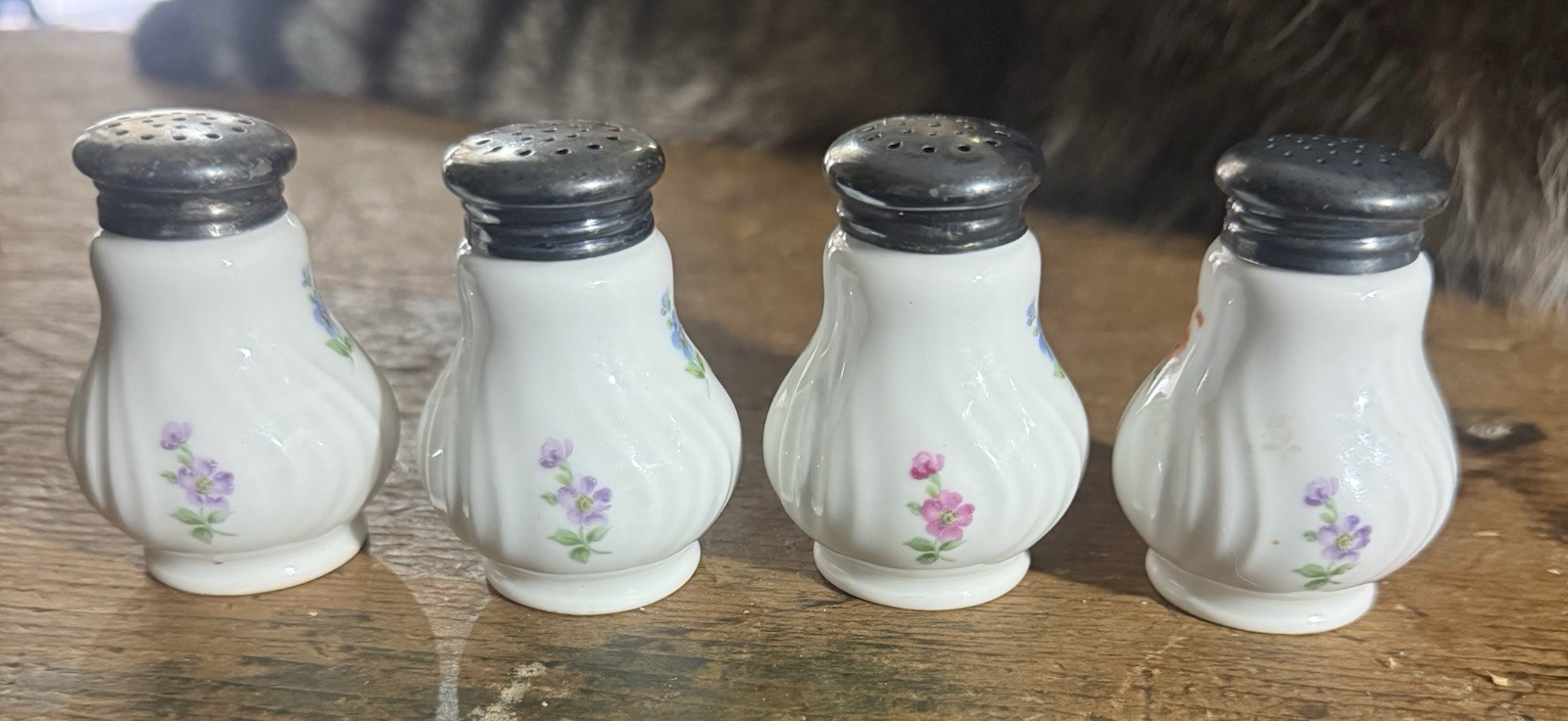 2 pairs Rosenthal salt & pepper 835 sterling tops