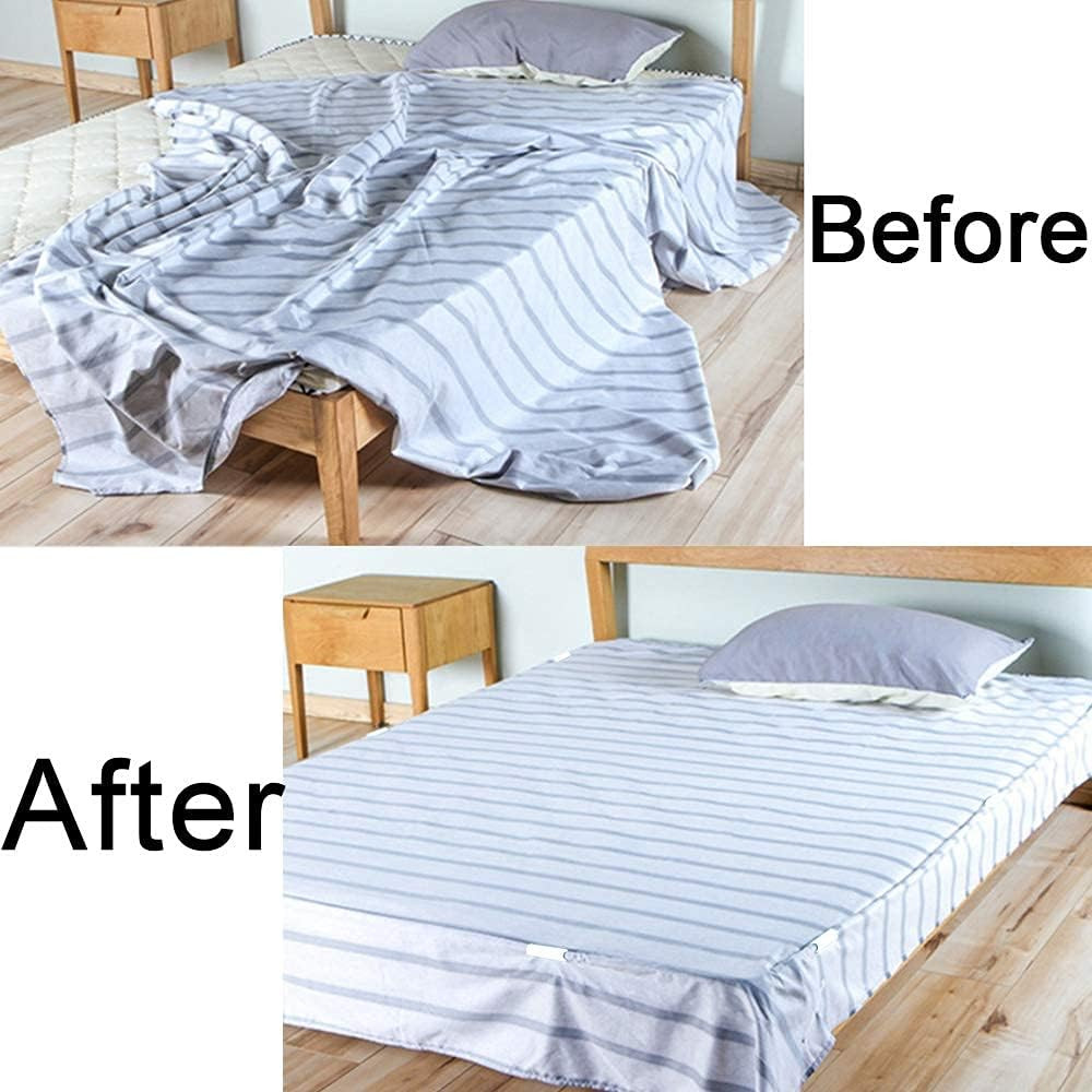12 Pack Bed Sheet Grippers Sheet Holders Fasteners Bed Sheet Clips Keep Sheets S