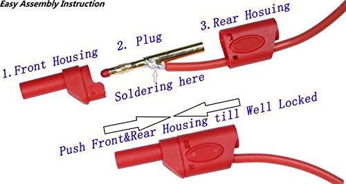 10pc 4mm Stackable Banana Plugs - Fully Insulated Multimeter Test Leads