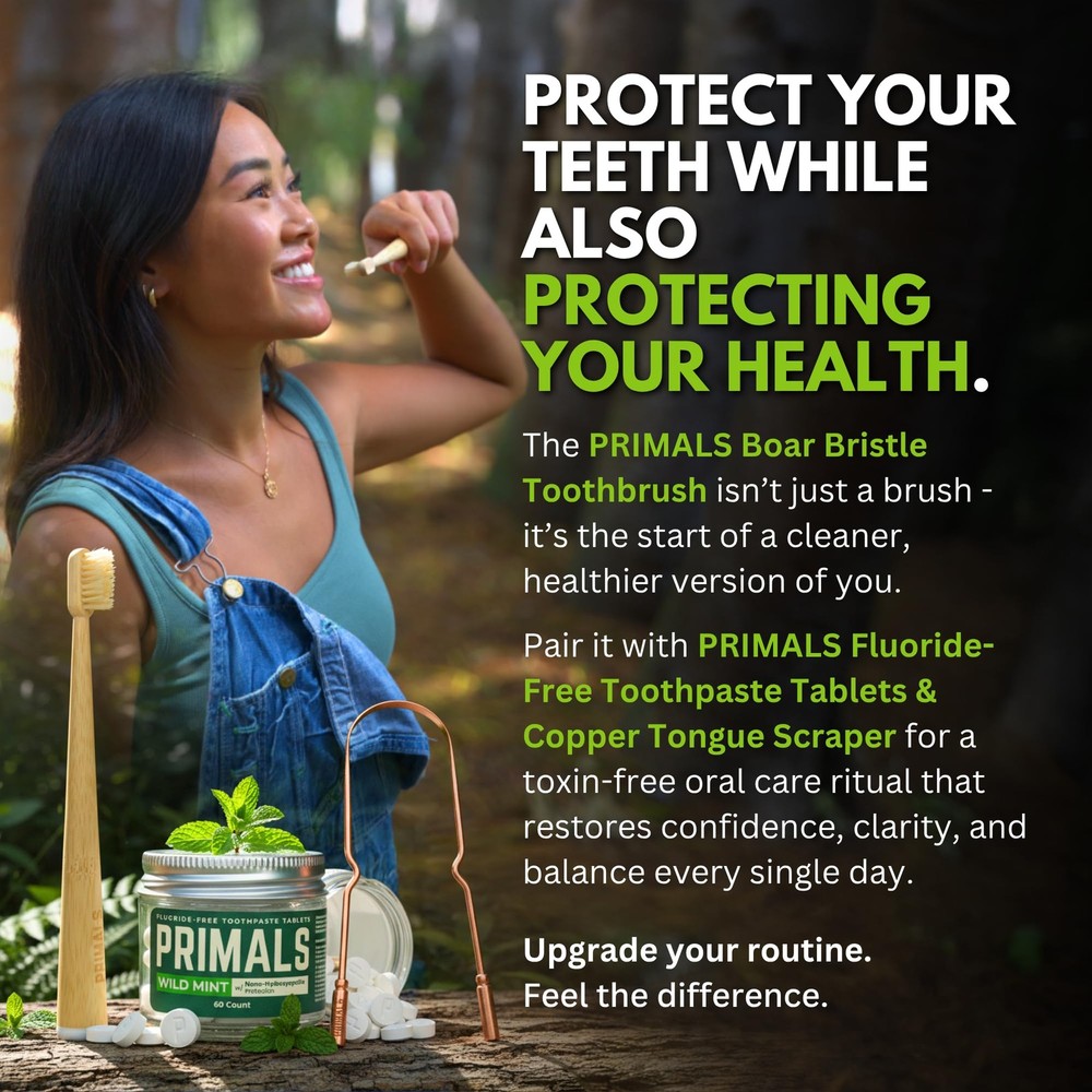 Biodegradable Bamboo Toothbrush Set - 4-Pack, Eco-Friendly, Quick Dry