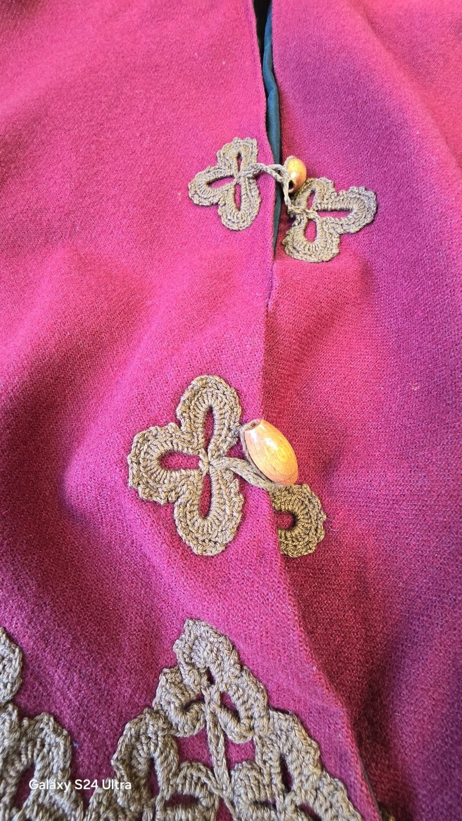 Victorian Burgundy Wool Capelet Fringe Cloak Steampunk Civil War Reenactment