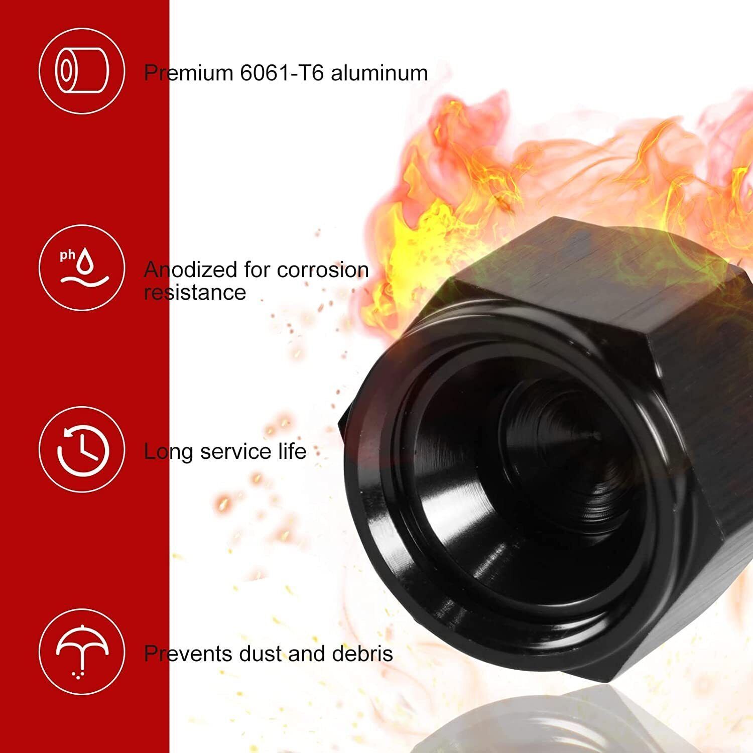 10Pcs 4AN 6AN 8AN 10AN 12AN Female Flare Fitting Cap Nut Block off Fuel Hose Cap