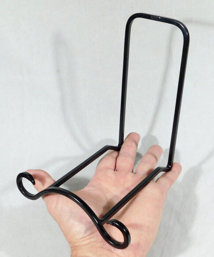 Easel Display Stand Black Metal Large Size Scroll Design