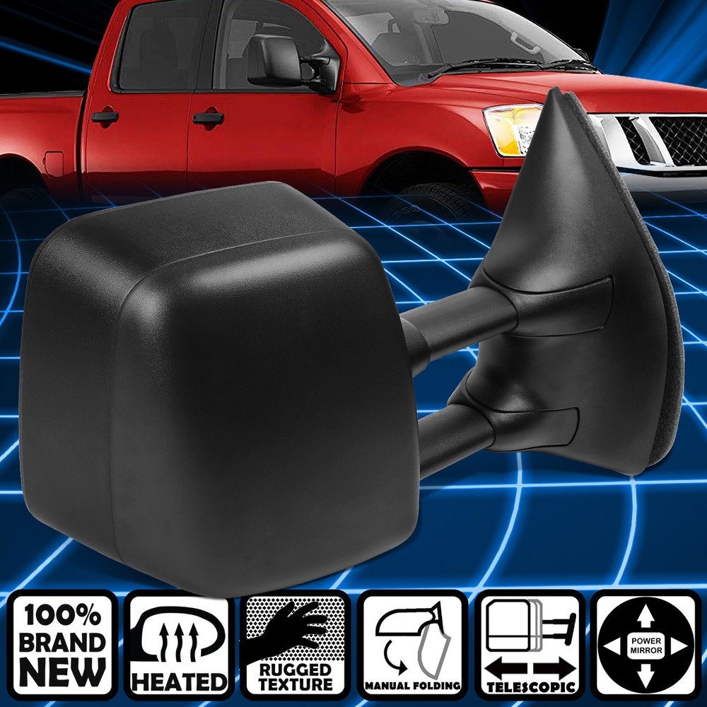 For 05-15 Frontier Right Side Power Heated Extendable Towing Mirror Replacement