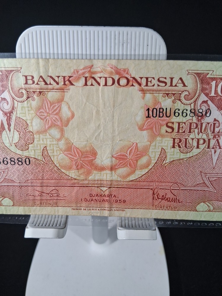 1959 INDONESIA 10 RUPIAH BANKNOTE