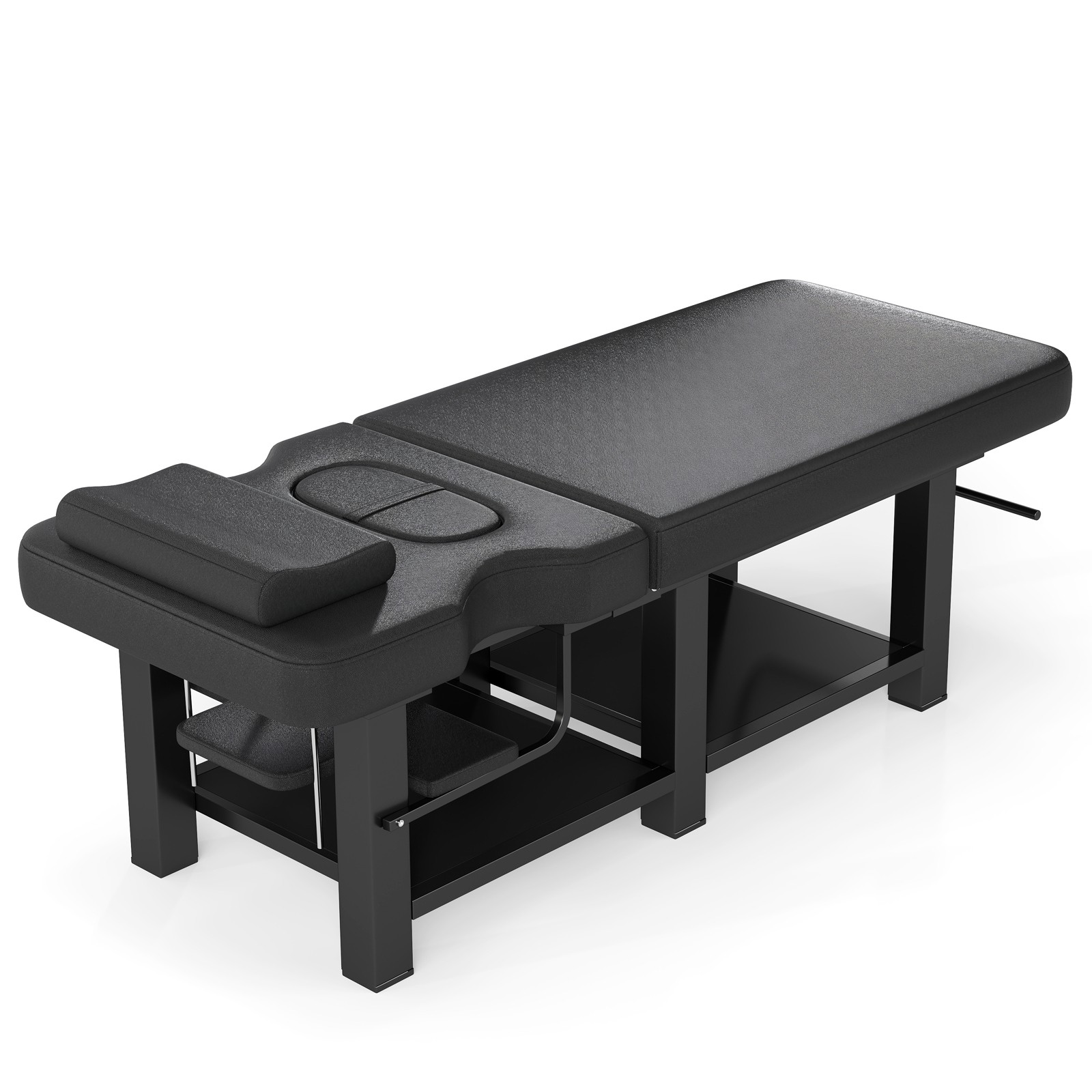Black Massage Table Facial Bed Treatment Salon Spa Beauty w/Headrest, Open-Chest