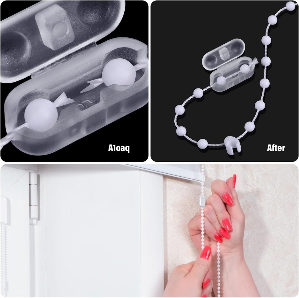 Effortless Installation 30-Pack Transparent Chain Connectors for Window Blinds