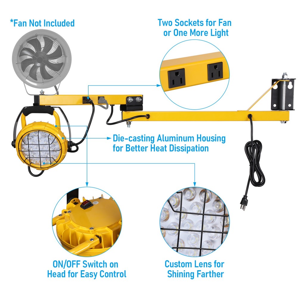2 Pack LED Loading Dock Light 50W, 40Inch Double Swing Arm Dock Light