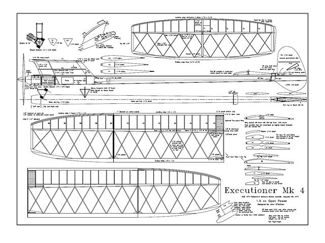 Executioner MK4 FF 49" Wingspan RC Model Airplane Printed Plans Templates