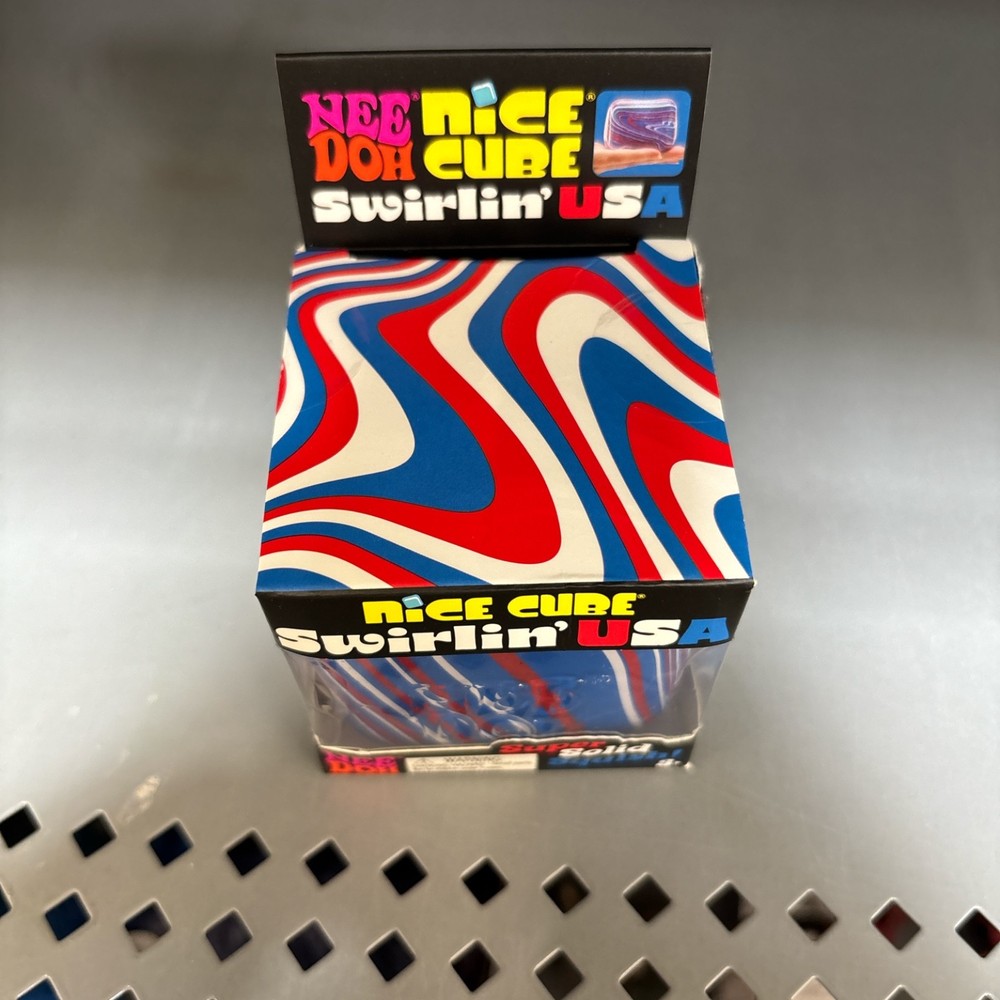 Schylling NeeDoh Nice Cube USA Sensory Squeeze Toy with Super Solid Squish