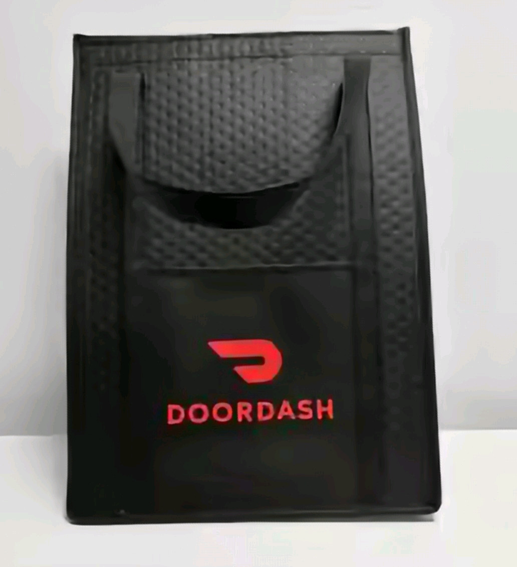 Large Thermal Insulated Doordash Tote Bag- Hot Cold Food Delivery