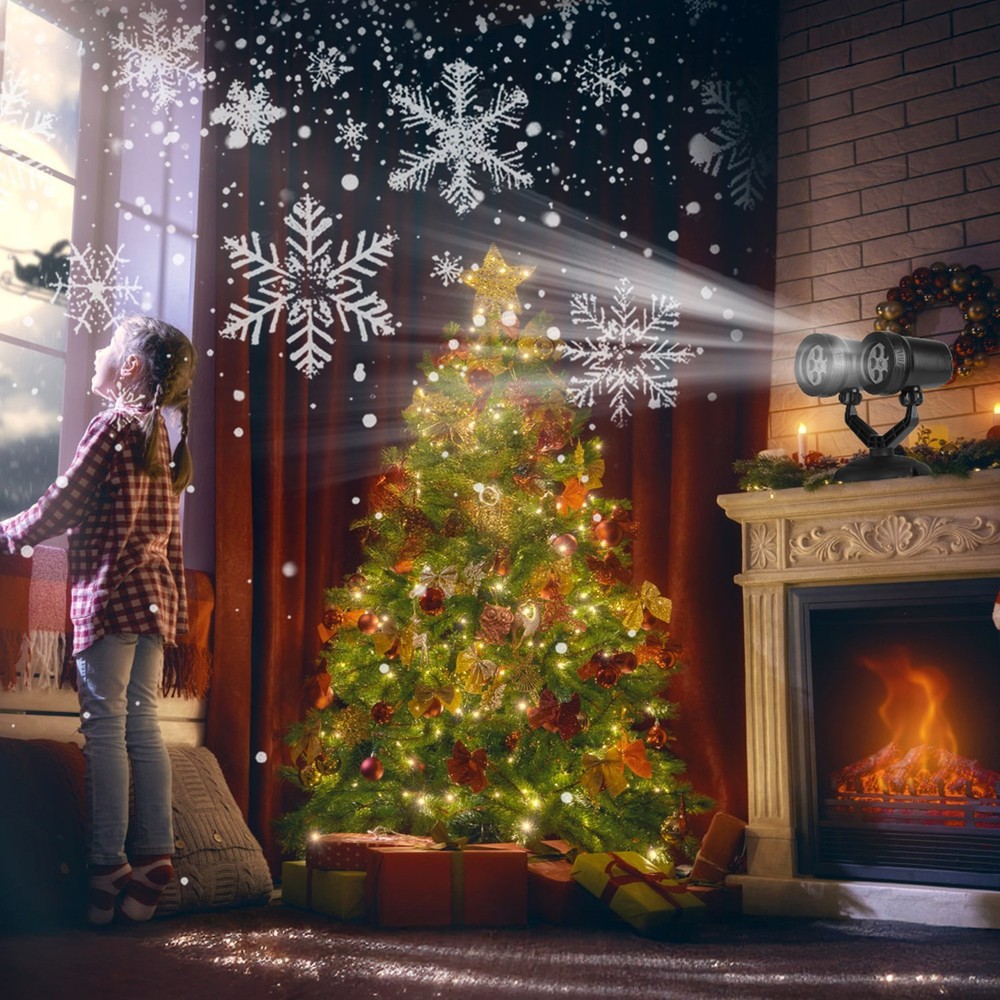 Christmas Light Snowflake Projector Light Dual-Head LED Stake Light Yard Light