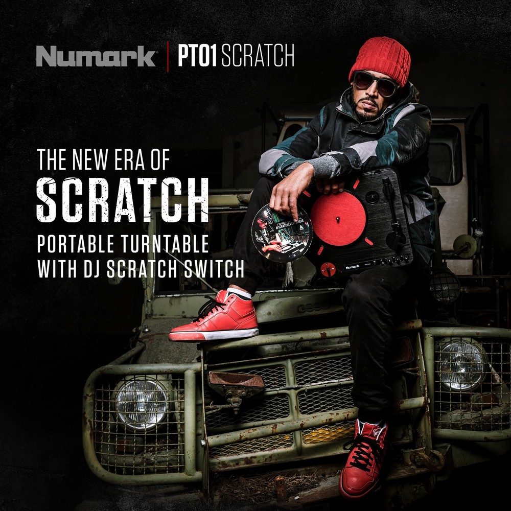 Numark PT01 Scratch | DJ Turntable for Portablists With User Replaceable