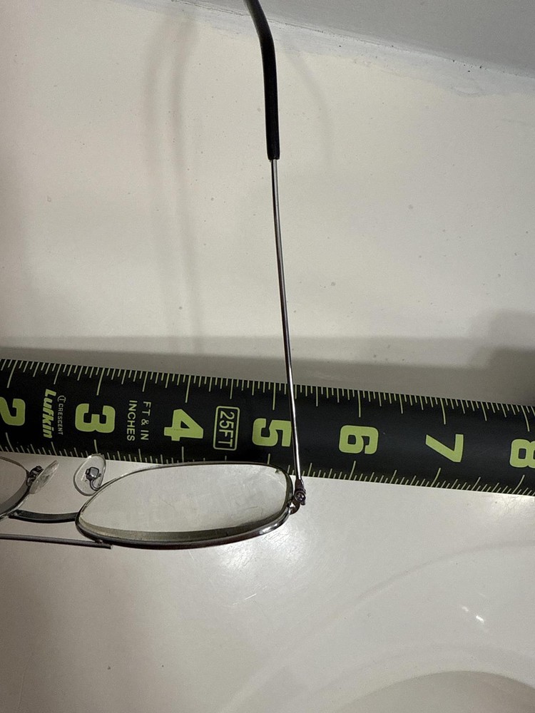 Silver Frame Rectangular Eyeglasses with Black Temple Tips