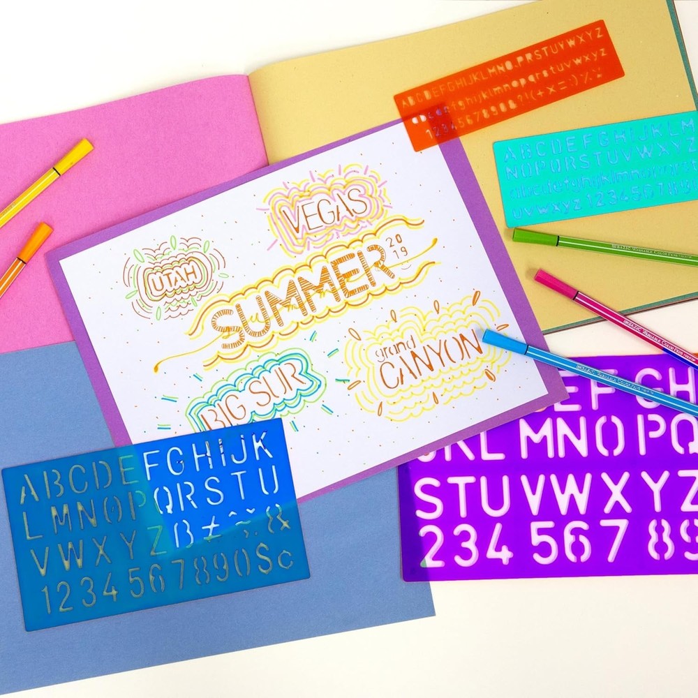 Professional Letter & Number Stencils Set - 4 Sizes for All Creative Projects