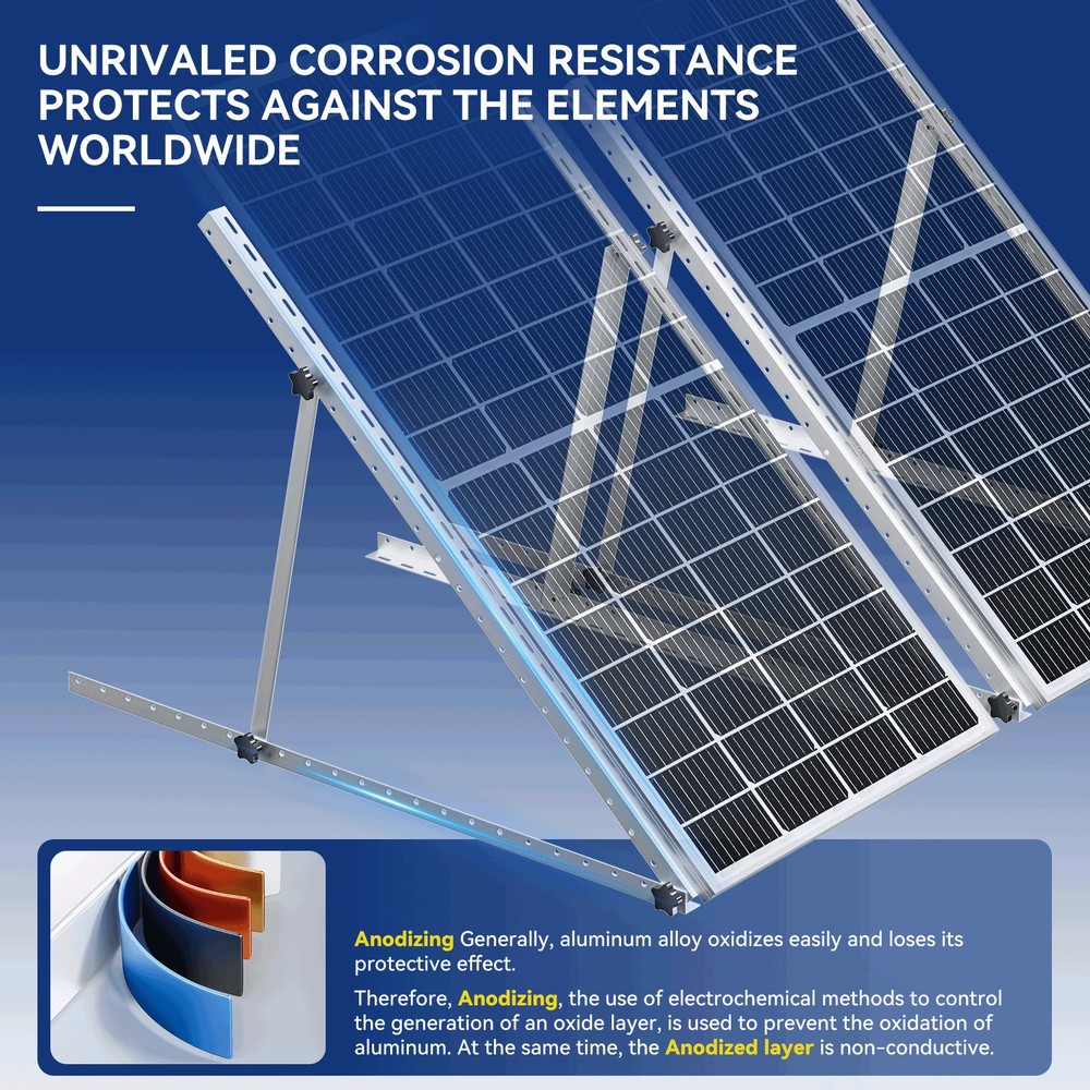 4 Sets 45in Solar Panel Brackets Tilt Mount Brackets kit Adjustable Frame