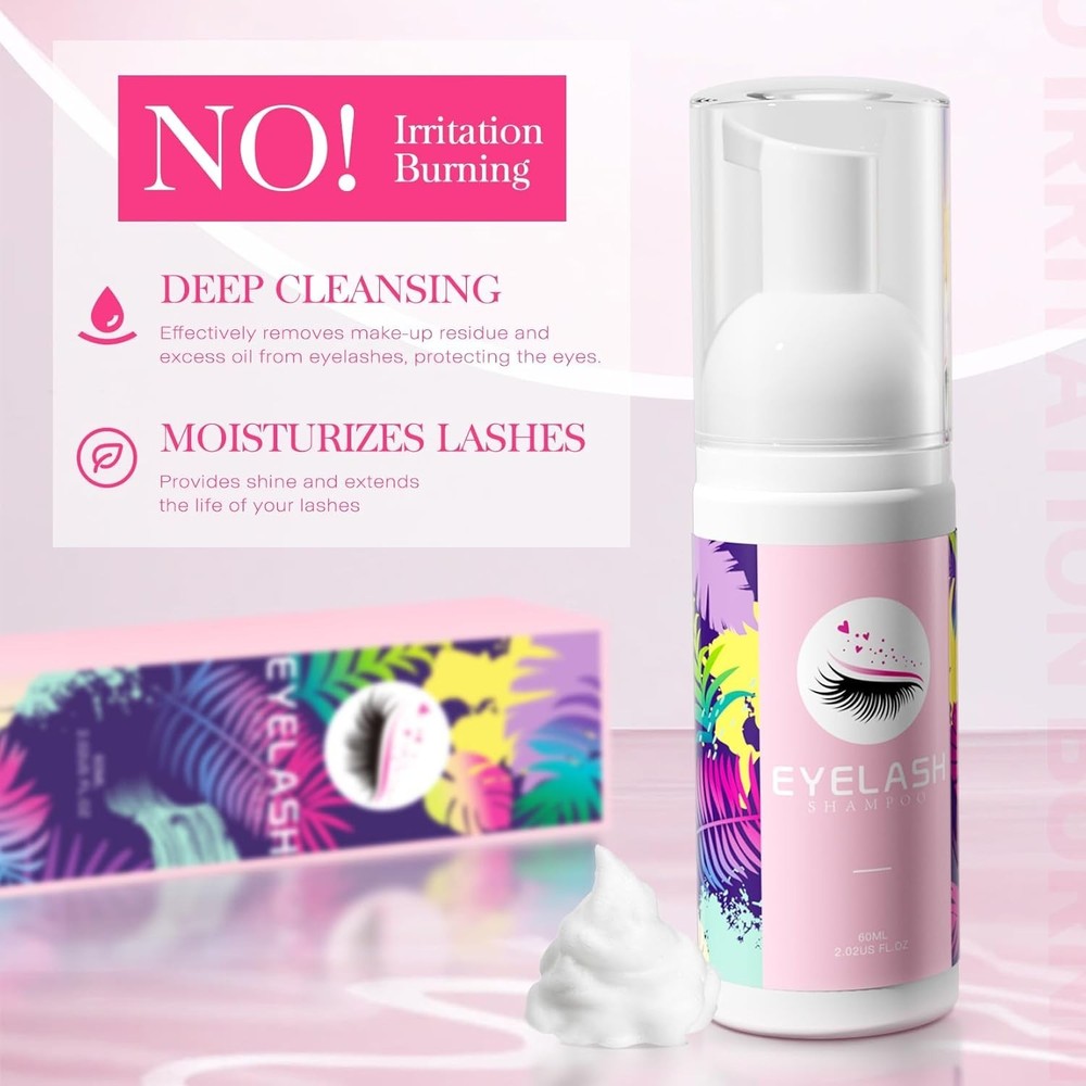 Lash Shampoo for Extensions 60ml Eyelash Extension Cleanser