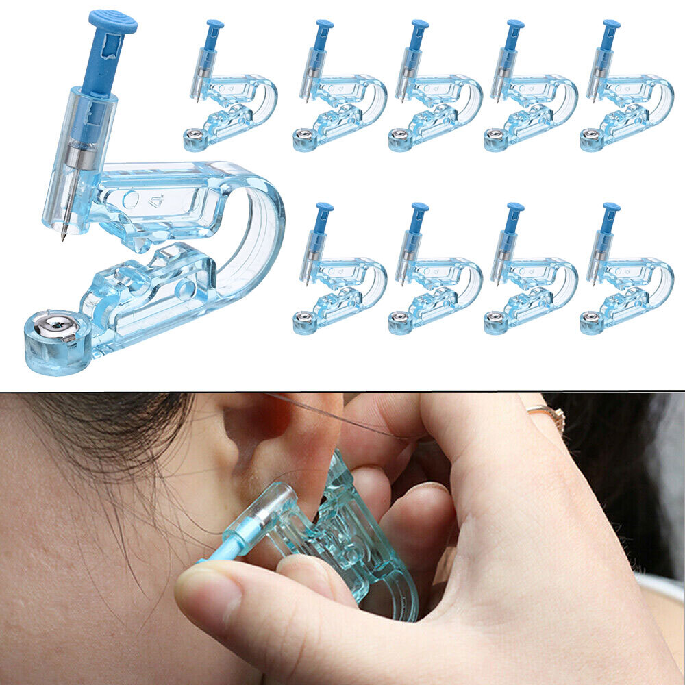 10-50Pcs Disposable Ear Studs Piercing Gun Ear Stud Unit Piercer Tool Kit